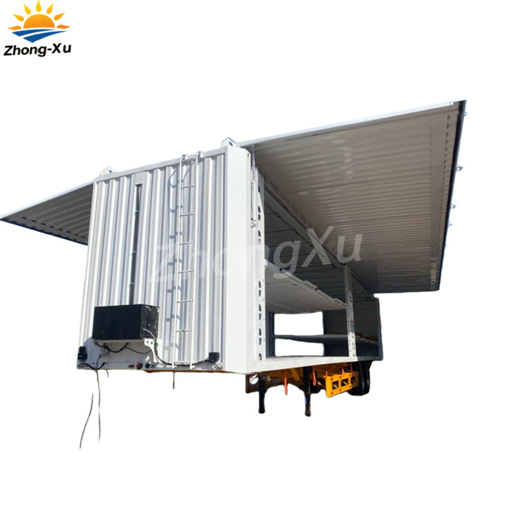 2-Axle Dual-level Electric Lift Wing-opening Van Semi-trailer high quality